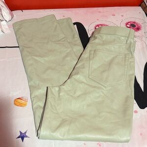 Abercrombie & Fitch Light Green Chinos Vegan Leather 90’s Straight Size 29/8 Nwt